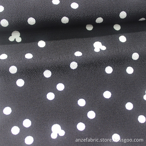 White Dot Printed Single Jersey Knit Fabric